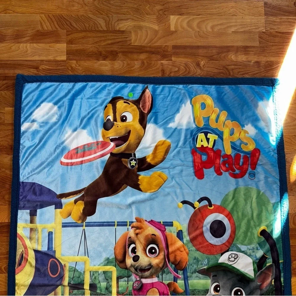 Paw Patrol Throw Blanket.Blue Backing. Heavy Weight.